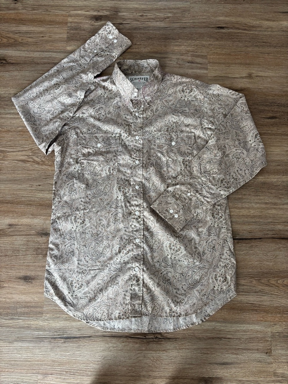 NWOT men’s Western yoked paisley  long sleeve shirt 16.5. Lightweight. See info - Picture 3 of 11